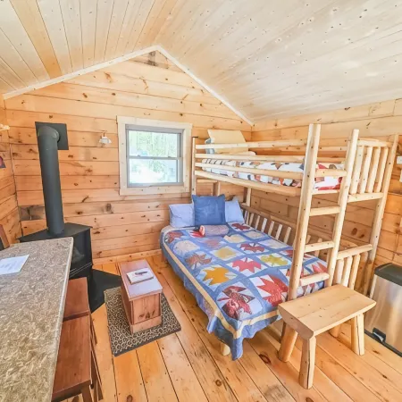 Tiny Tuloon Off-Grid Amish crafted log cabin near the BWCA & SHT - Sled Dogs!