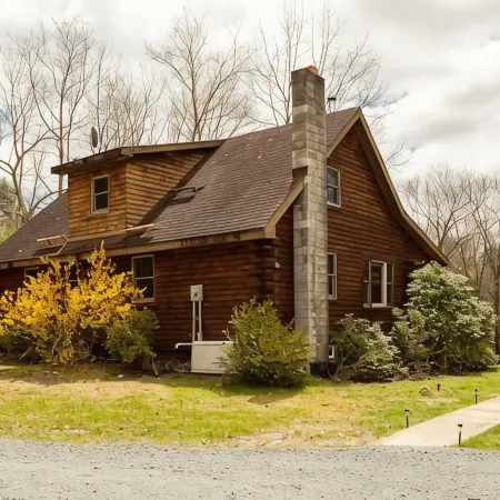 Log Cabin at the Goat Sanctuary, Healing for Humans and Animals
