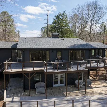 Modern pet friendly home w/ covered dock near Lake Lanier Olympic Park