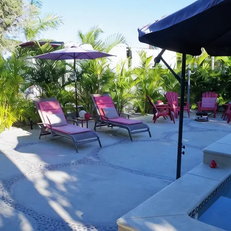 RV on private lot with pool 10 min walk to the beach