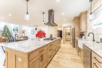 New barndominium with a theater room, AC, large gourmet kitchen with views