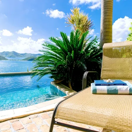 House of Open Arms Villa, Above Hurricane Hole, White Water Views,Romantic! Pool