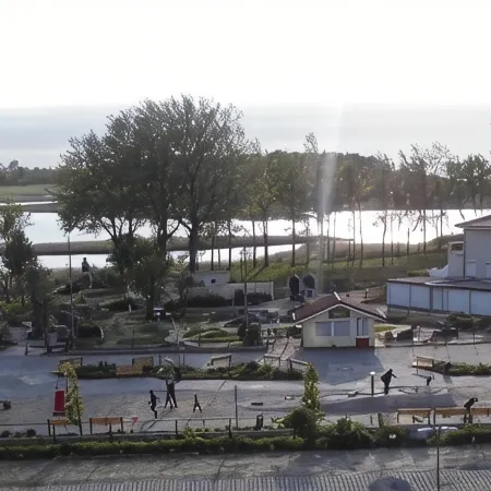 Panoramic view Heiligenhafen directly on the beach
