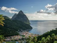 Majestic Villa, breathtaking view of famous Pitons, Ocean and Soufriere Town Hotels in Malgretoute