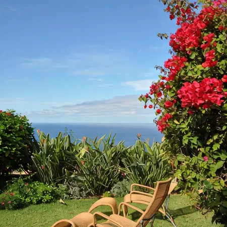 Comfortable home with a beautiful blooming garden and a view of the Atlantic