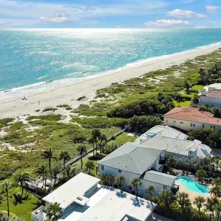 Beachfront Villa with Heated Pool Mini Golf Fire Pit and Spacex Views