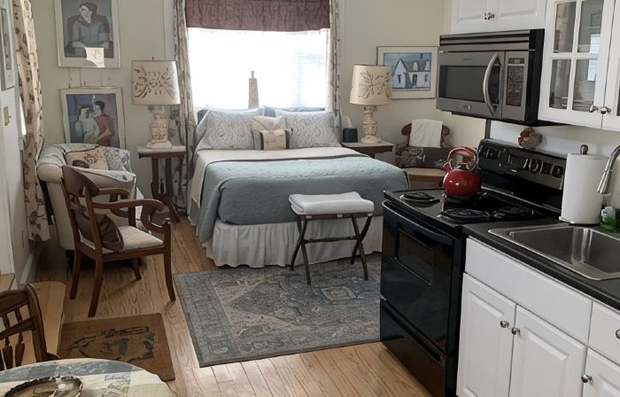 Brookside Cottage is a beautiful open concept doll house stay for two.