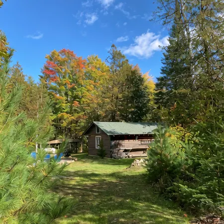 The perfect ADK log cabin getaway on 4 acres and 5 min. to town!