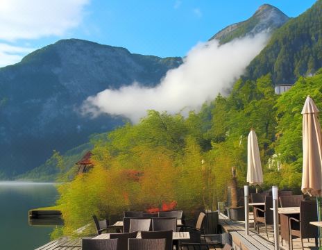 호텔 테라스 식사