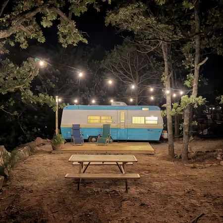 Vintage Camping at Keystone Lake: Boat Rental, Hiking, Campfire, Serene Outdoors
