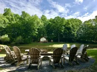 Full Site Woodland Glamping Rental near 3 of NY's Finger Lakes for 14+