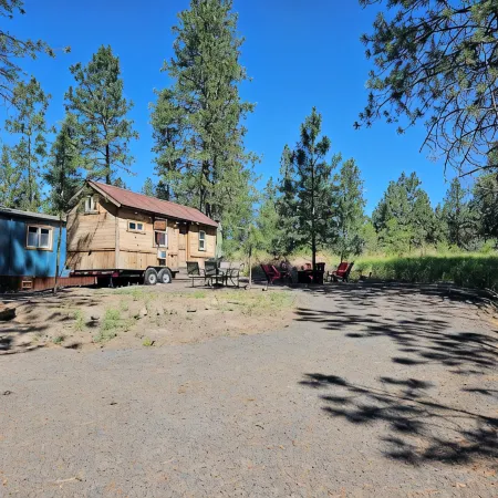 Black Bear Bungalow:Cozy tiny home in enchanting wooded Spokane with AC