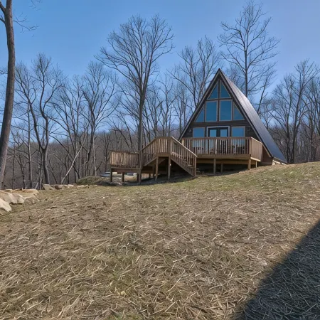 New!  Mountain Top A-Frame cabin, The Triangles-Gorgeous View, Hot Tub!