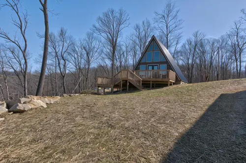 New!  Mountain Top A-Frame cabin, The Triangles-Gorgeous View, Hot Tub! - シャレー