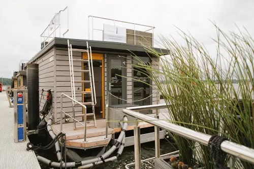 Houseboat Fjord Serina with bio-sauna and roof terrace in Schleswig
