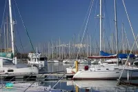 Studio, 4px, great view of the marina, 66750 St Cyprien beach. 250 € week