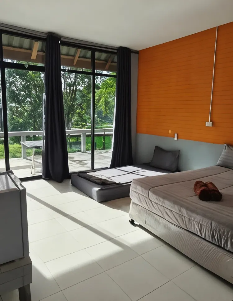 ห้องดีลักซ์ เตียงแฝด พร้อมวิวทะเล