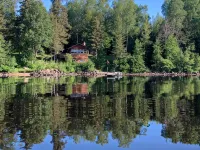 Charming Rustic Off-Road/Off-Grid Log Cabins on BWCA Wilderness Lake!