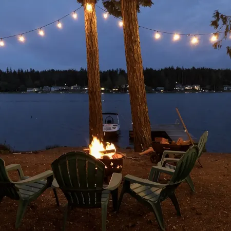 Charming Lakefront Cabin on Mason Lake with Pebble Beach and Private Dock