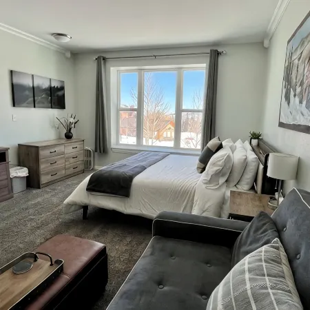 COZY Updated Studio-KING bed, kitchenette-Pool/Spa/Sauna