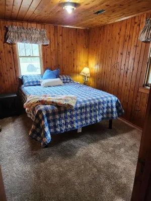 Knotty Pine Cabin: 2 Bdrm 1 Bath, New Sealy Queens, Fireplace, <1mi. Thumb Lake.