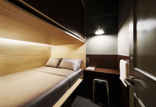 더 포드 부티크 캡슐 호텔 내부 침실 클로즈업