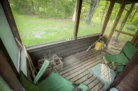 Spiral Staircase Leads To The Lofted Bedroom And Overlooks The Birch Woods. - シャレー