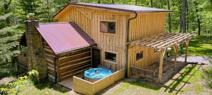Private 3.5 acre Waterfront Cabin with Hot Tub, WiFi, Minutes from Nashville Hotels in Brown County