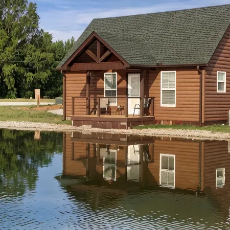 Cabin D by the Pond - King bed - Swimming Pool