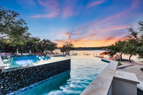 Lake Front Home with Pool, Dock, Views, Sports Court, & Beautiful Sunsets! - Private Pools