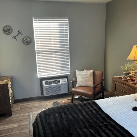 Tiny Home Cabin with Wyoming Modern Frontier style in the town of Hulett