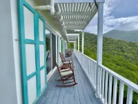 Quiet hillside villa with expansive sea, beach, and mountain views...