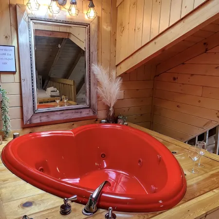 YOUR LOVE STORY BEGINS HERE! SECLUDED! ROMANTIC TRUE LOG CABIN! NOT PET FRIENDLY
