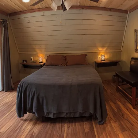 Coyote Creek A-Frame Cabin with Firepit, Nature Trail, Games, Outside Activities