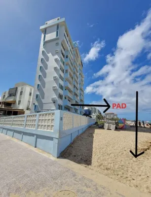 The BEACH PAD- A Beachfront,  Full Ocean View Apartment