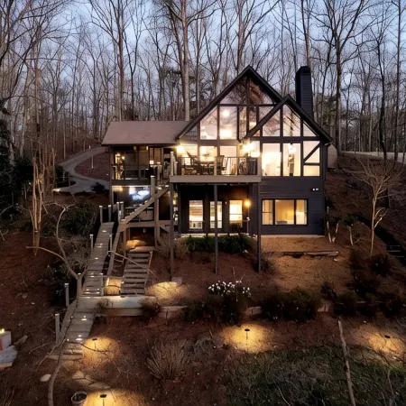 Hygge House on Lanier - the ULTIMATE lake cabin - dock, arcade, hottub, & grills