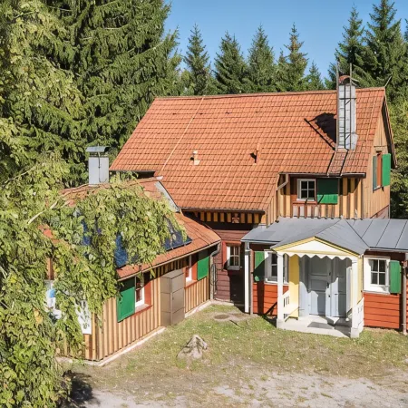 Secluded hunting lodge with three houses in the middle of the spectacular Harz nature