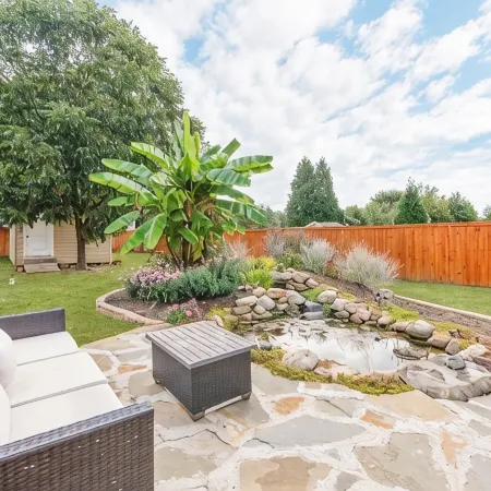 Charming Modern Home with Koi Pond & Spacious Backyard – Sleeps 6