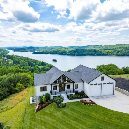 Panoramic Views! Luxury Norris Lake & Mountain Retreat w Pool, Spa, & Beachfront