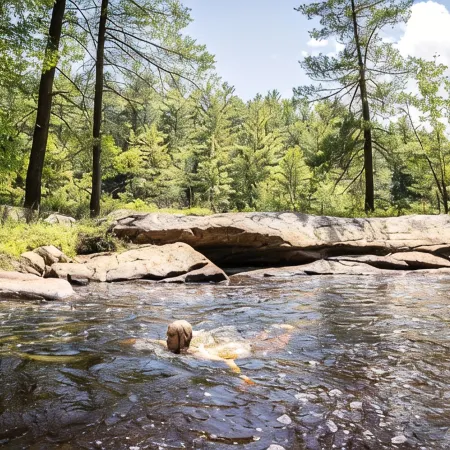 Adirondack River Lodge/ Spectacular Waterfalls/ Natural swimming pools.