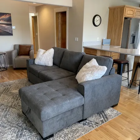 Newly remodeled apartment over shop, 1 block from airport