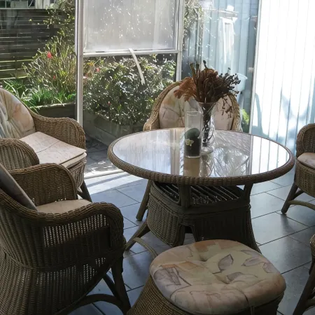 large apartment near the North Sea with conservatory, fireplace, sauna