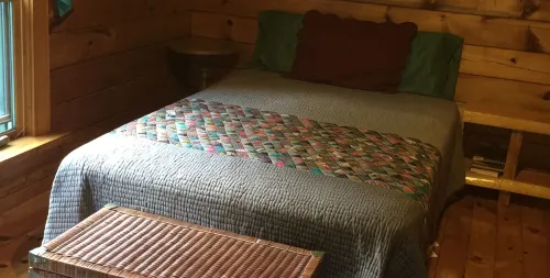 Log Cabin On Quiet Wilderness Lake In Downeast Lakes Region Of Maine