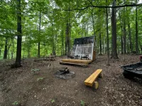 Charming A-frame cabin set in the woods overlooking deep wooded ravines. Hotels in Coles County