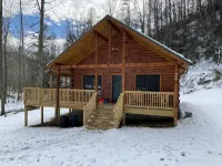 New 2/2 log cabin, rushing trout stream, hot tub, fireplace, 4 acres - Alppimaja