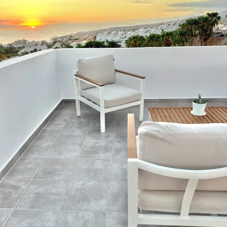 Tenerife South 180 degree sea view terrace & sunset. Fully equipped