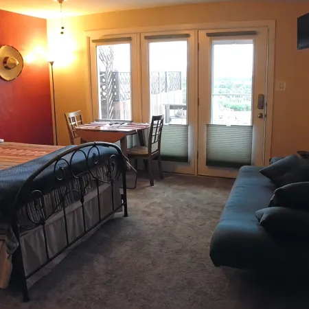 Secure carport, amazing Views and Reviews!  Private suite with patio.