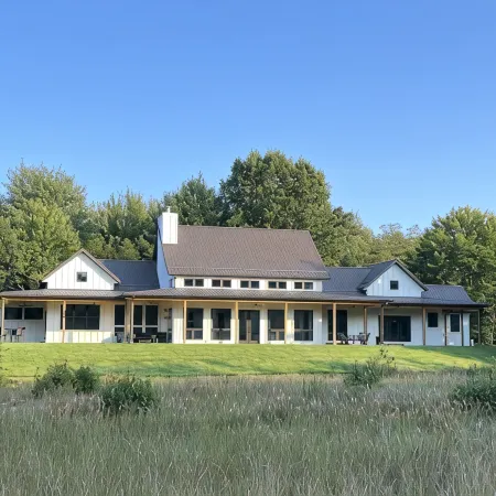 Beautiful new house nestled in a private and fenced 30 acres nature sanctuary.