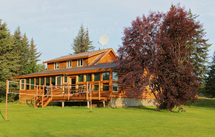 Unique Alaskan Log Home in Trees & Wild Flowers on 14-Acre Private Homestead.