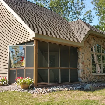 Two bedroom cottage near beautiful Herbster beach.